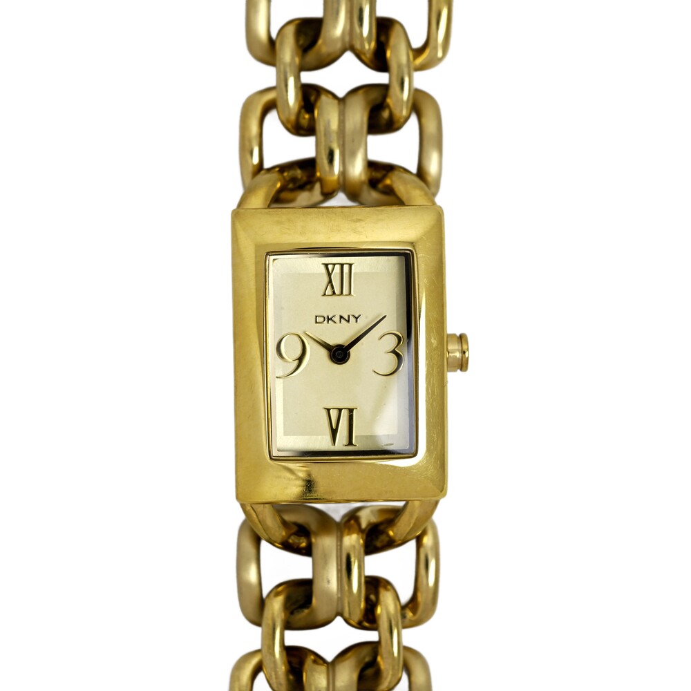 Dnky Ladies Tank Chain Bracelet Gold Tone 6" 21mm